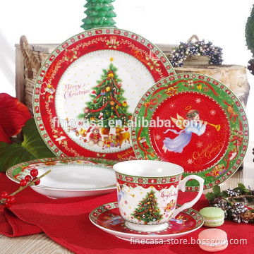 30 Pieces Fine New Bone China Christmas Dinner Set